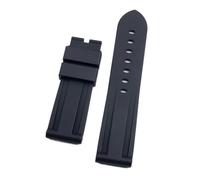 SRTYDCUR Universal Accessories 22mm 24mm Diving Dust-free Silicone Watchband Compatible With Panerai Strap Seasonings Tissot(Black,22mm,Black Round Buckle)