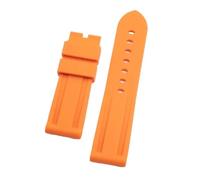 SRTYDCUR Universal Accessories 22mm 24mm Diving Dust-free Silicone Watchband Compatible With Panerai Strap Seasonings Tissot(Orange,22mm,Silver Round Buckle)