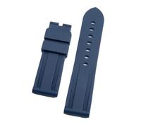 SRTYDCUR Universal Accessories 22mm 24mm Diving Dust-free Silicone Watchband Compatible With Panerai Strap Seasonings Tissot(Blue,24mm,Black Round Buckle)