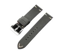 SRTYDCUR Vintage Crazy Horse Leather Strap Soft Stitching Cowhide Watch Band Men's Business Wristband Compatible With Panerai(Grey,20mm)