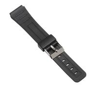 SRTYDCUR Watch Band Replacement Strap Compatible With Casio F-91W 18mm Black Resin Plastic Wrist Watchstrap With Pins Metal Buckle F91 F91W(Black silver,18mm)