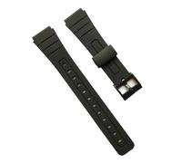 SRTYDCUR Watch Band Replacement Strap Compatible With Casio F84 F91 F-91W F105 18mm Black Resin Plastic Wrist Watchstrap With Pin Buckle(Black Plastic Buckle)