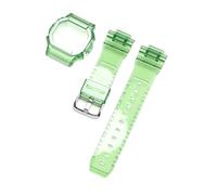 SRTYDCUR Watch Protective Case Strap Compatible With Casio G-Shock DW-5600 DW-5000 GW-M5610 GLX-5600 Transparent Rubber Silicone Band Bracelet(Light green,5600 series)