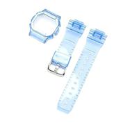 SRTYDCUR Watch Protective Case Strap Compatible With Casio G-Shock DW-5600 DW-5000 GW-M5610 GLX-5600 Transparent Rubber Silicone Band Bracelet(Light blue,5600 series)