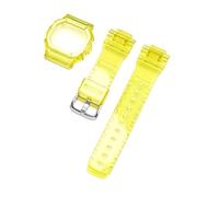 SRTYDCUR Watch Protective Case Strap Compatible With Casio G-Shock DW-5600 DW-5000 GW-M5610 GLX-5600 Transparent Rubber Silicone Band Bracelet(Yellow,5600 series)