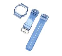 SRTYDCUR Watch Protective Case Strap Compatible With Casio G-Shock DW-5600 DW-5000 GW-M5610 GLX-5600 Transparent Rubber Silicone Band Bracelet(Royal blue,5600 series)