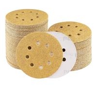 Sruhrak 100 Pcs 125mm Sanding Discs, 40 Grit Nylon Adhesive Sanding Pads 5 Inch 8 Hole Hook and Loop Sanding Disc for Orbital Sander
