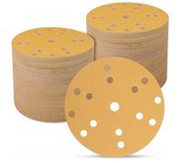 Sruhrak 100 Pcs Sanding Discs 150mm 15 Hole 150 Grit | Hook and Loop Sander Pads, Compatible with Random Orbital Sanders and Oscillating Tools