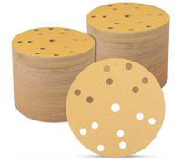 Sruhrak 100 Pcs Sanding Discs 150mm 15 Hole 60 Grit | Hook and Loop Sander Pads, Compatible with Random Orbital Sanders and Oscillating Tools