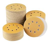 Sruhrak 120 Pcs 125mm Sanding Discs, 40/60/80/100/120/150/180/240/320/400/600/800 Grit Nylon Adhesive Sanding Pads 5 Inch 8 Hole Hook and Loop Sanding Disc for Orbital Sander
