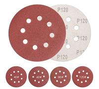 Sruhrak 125mm Sanding Discs Hook and Loop 20 X 40/60/80/120 Mixed Grit 8 Hole Sanding Discs Pad for Random Orbit Sander (80 Pieces)