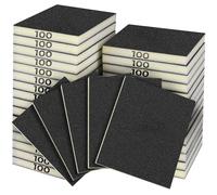 Sruhrak 18 PCS Sanding Sponge Set 100 Grits, Flexible Sanding Pads Wet Dry Reusable Sanding Block Sandpaper Block for Wood, Plastic, Drywall and Metal Polis