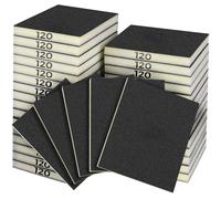 Sruhrak 18 PCS Sanding Sponge Set 120 Grits, Flexible Sanding Pads Wet Dry Reusable Sanding Block Sandpaper Block for Wood, Plastic, Drywall and Metal Polis