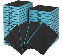 Sruhrak 18 PCS Sanding Sponge Set 120 Grits, Flexible Sanding Pads Wet Dry Reusable Sanding Block Sandpaper Block for Wood, Plastic, Drywall and Metal Polis