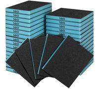 Sruhrak 18 PCS Sanding Sponge Set 180 Grits, Flexible Sanding Pads Wet Dry Reusable Sanding Block Sandpaper Block for Wood, Plastic, Drywall and Metal Polis
