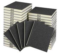 Sruhrak 18 PCS Sanding Sponge Set 80 Grits, Flexible Sanding Pads Wet Dry Reusable Sanding Block Sandpaper Block for Wood, Plastic, Drywall and Metal Polis