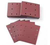 Sruhrak 50 Pieces Sandpaper, 115x145mm Sanding Sheets Stick and Peel Sanding Pads 40/60/80/120/240 Grits Set Sander Paper for Electric Sander Polishing, Rust Removal