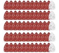 Sruhrak 60 Pieces Mouse Sander Pads 152x105mm Triangle Sanding Sheet, 11 holes Hook and Loop Sanding Discs Grits 400 Sandpaper for Electric Sander Wood Metal Plastic