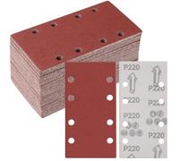 Sruhrak 93x185mm Sandpaper Set, 50 Pieces Sanding Sheets Stick and Peel Sanding Pads 220 Grits Sander Paper for Bosch Electric Sander Polishing, Rust Removal