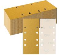 Sruhrak 93x230mm Sandpaper 8 Hole Sanding Pads 50 Pcs Grits 220 Set