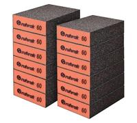 Sruhrak Sanding Block 12 Pieces Hard Sanding Sponges, 60 Grits Wet Dry Reusable Sanding Pads for Wood, Plastic, Drywall and Metal Polis