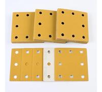 Sruhrak Upgraded Sanding Sheets 110x115mm 8 Hole, 50 Pieces Sandpaper Grits 100 Hook and Loop Sanding Pads Rectangular Sander Paper Set for Bosch Electric Sander Polishing, Rust Removal
