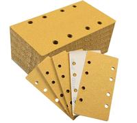 Sruhrak Upgraded Sanding Sheets 93x185mm 8 Hole, 50 Pieces Sandpaper Grits 100 Hook and Loop Sanding Pads Rectangular Sander Paper Set for Bosch Electric Sander Polishing, Rust Removal