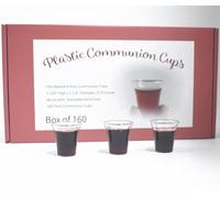 SruiSwei Plastic Communion Cups - 160 per box Fits Standard Communion Trays - Box of 160, 1-3/8" High, 0.75 Ounce capacity