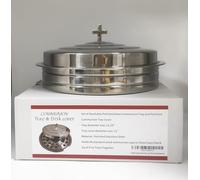 SruiSwei Premium Silver Polished Steel Communion Tray W/Cover for Church Service,Stackable Communion Serving Tray and Cover for Communion Cups,Church Communion Trays W/Lids Serving Ware Sets