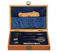 Srum Vintage Embroidery Scissors Sewing Tool Kit - European Style Stainless Steel with Awl, Thimble, Winding Board for Embroidery, Knitting, Crafts (Silver)