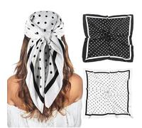 Srumvoat 2 PCS Silk Head Scarf, Large Stain Scarf for Women, Soft Smooth Material, Versatile as Head Scarfs & Bandanas for Women, Ideal for Scarfs, Shawl, Or Neckerchief