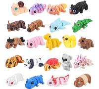 Srumvoat 22Pcs 3D Printed Animals, Fidget Toy Movable Joint 3D Printed Animal, 22 Different Colorful Vivid Animal Shapes, BPA-Free, Safe for Educational Toys, Great Home Office Desk Decorations Gifts
