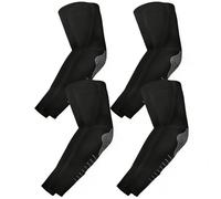 Srumvoat 4 Pairs Arm Sleeves for Men Women, UPF 50+ 98% UV Blocking, 1s Instant Cooling, Protection Sleeves to Cover Arms with Special Light Compression Support Design Fit for Sport (4 Pairs Black)