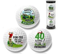 Srumvoat 40th Birthday Golf Balls for Men and Women, 3 Pack Unique Personalised Golf Balls Gifts for 40 Year Old Men Women, Synthetic Rubber Golfs Ball, for Dad, Coworkers & All Golf's Lovers
