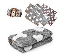 Srumvoat 6 Pack Dog Blanket, Washable Puppy Blankets, 60 x 40 cm Super Fluffy Warm Cat Blankets for Small Medium Dogs and Cats, No Shedding Pet Blankets Covers, Protect for Sofas, Beds, Car Seat