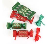 Srumvoat 6PCS Christmas Crackers, DIY Christmas Crackers Kit, Make Your Own Christmas Crackers, Candy Boxes with Ribbon, Christmas Cracker for Children & Adults, Party Decorations, Gifts - No Snaps