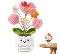 Srumvoat Emotional Support Crochet, Handmade Crochet Flower with Positive Card, You Are a Truly Marvelous Human Being, Emotional Support Gift for Women, Thank You Gift for Mum Teacher Coworker Friend