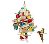 Srumvoat Parrot Toys, Bird Toys, Budgie Toy, Parrot Chewing Toy, Natural Handmade Corn Cob Chew String Toy, Rattan Ball Natural Corn Cob Tearing Toys for Large Bird Parrots African Grey Various Birds