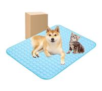 Srumvoat Summer Dog Cooling Mat, Extra Large Ice Silk Self Cooling Mat, No Gel, Materials Safe, Breathable Water Absorption and Washable Sleep Bed,(100 * 70cm, 7.5ft², Suggest Pets Weight <66lbs)