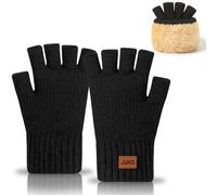Srumvoat Thickened Knitted Half Finger Gloves for Men and Women, Fingerless Gloves with Soft Lining Thermal Cold Weather GlovesWinter Driving, Cycling, Running, Writing, and Outdoor Activities Gloves