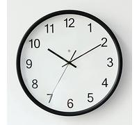 SRURLLUG Metal Luminous Wall Clock, with Voice Control Round Quartz Clock, Silence Battery Operated for Bedroom, for Home Kitchen Office Decoration,Black