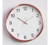 SRURLLUG Metal Luminous Wall Clock, with Voice Control Round Quartz Clock, Silence Battery Operated for Bedroom, for Home Kitchen Office Decoration,Rose Gold