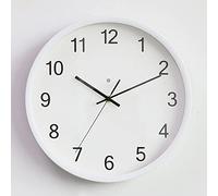 SRURLLUG Metal Luminous Wall Clock, with Voice Control Round Quartz Clock, Silence Battery Operated for Bedroom, for Home Kitchen Office Decoration,White