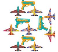 SRV Hub 12Pcs Kids Airplane Launcher Toy - Foam Glider Catapult Gun with Planes - Outdoor & Indoor Throwing Game for Boys & Girls Age 3-12 - Fun Gift for Kids