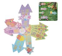 SRV Hub 15 Pack Easter Egg Hunt Arrows, Easter Sign Card Kids Party Home Decoration Easter Garden Egg Game Sign Directions Bunny Track Garden Sign guidepost Easter Party Game Supply Size-22cm