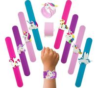 SRV Hub 1x Random Unicorn Snap Bracelets for Kids, Silicone Bracelets for Themed Parties, Charm Bracelet, Wristbands for Birthday Easter Party Favors, Kids Multi-Item Party Favour Packs