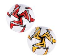 SRV Hub 2 Pack Size 5 Footballs, 32 Panel Practice Soccer Balls, Shipped Deflated, Outdoor Football Training Bundle for Kickabouts & Sports Drills, (White & Yellow and White & Red)