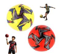 SRV Hub 2 Pack Size 5 Footballs Yellow & Red, 32 Panel Soccer Ball Bundle, Ready to Play, Football Practice Balls for Coaching, School Sports, Garden Games & Match Training