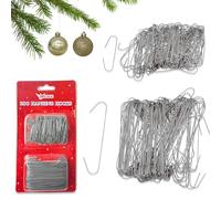 SRV Hub 200Pcs Silver Hanging Hooks for Christmas Decorations, Tree Baubles Metal Hooks for Christmas Tree Home Kitchen Party Decorations, Assorted Sizes