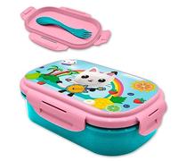 SRV Hub 20cm Gabby’s Dollhouse School Lunchbox for Kids Two Compartments Plastic Snack Box |BPA-Free| Cute Sandwich Box, Durable Lunch Box for Kids Travel, School and Picnic
